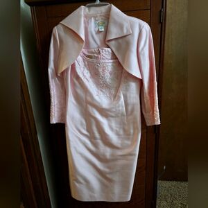 Talbots beaded sheath with half jacket.